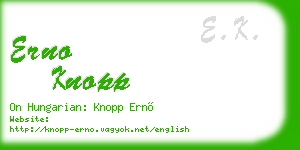 erno knopp business card