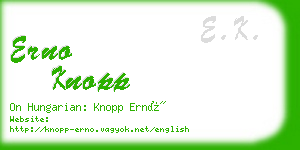 erno knopp business card